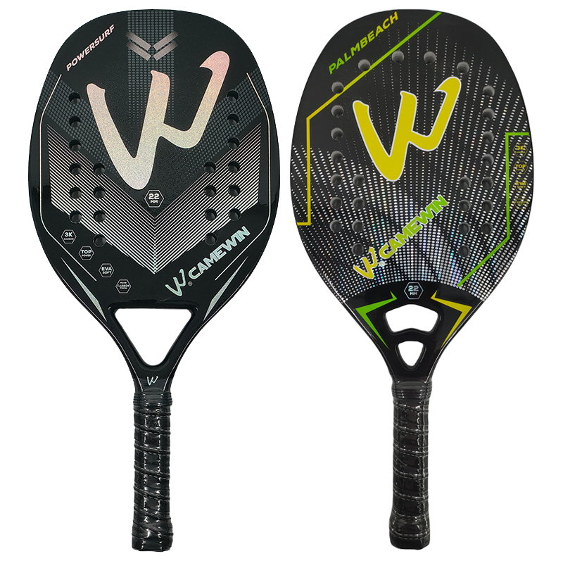 Badminton Racket Carbon - Camewin 3K Beach Tennis Racket Full