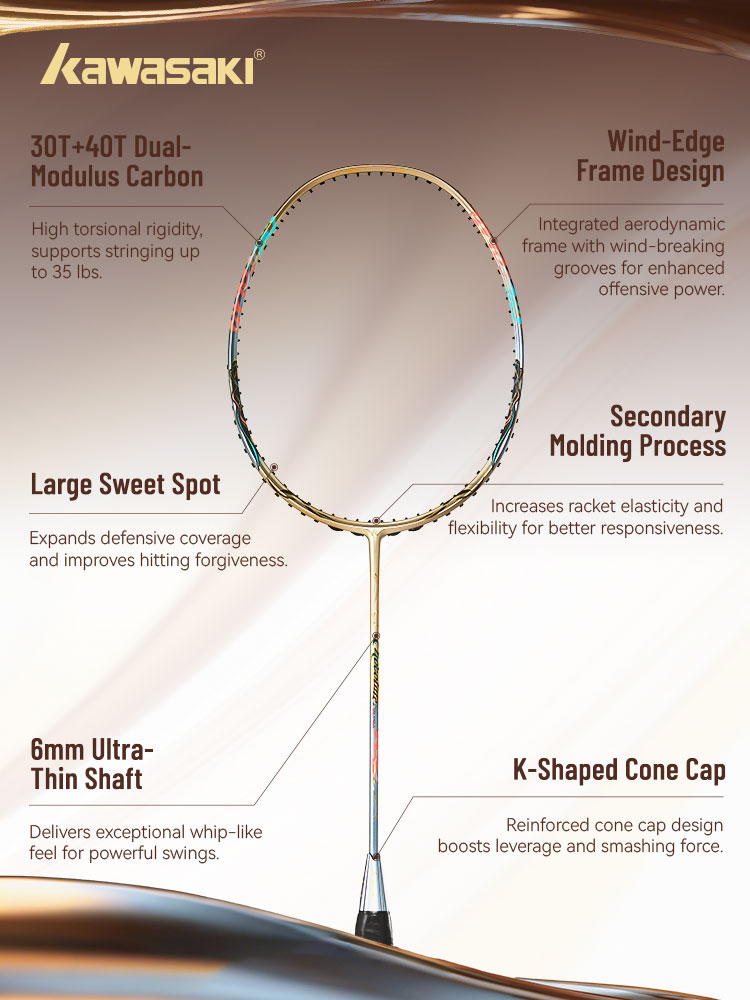 Kawasaki CHOCOLATE ULTRA 4U Ca - đánh giá và giá Badminton Racket Carbon